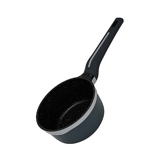 Katls ar garo rokturi Luxuria 16x8cm / 1,3 l ar stikla vāku (alumīnijs)