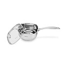Sauce pan EXCLUSIVE PRO 16x8 cm / 1,5 LTR with glass lid (stainless steel)