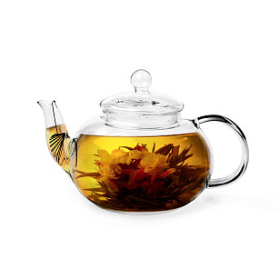 Tea pot 600 ml with steel infuser (heat resistant glass)