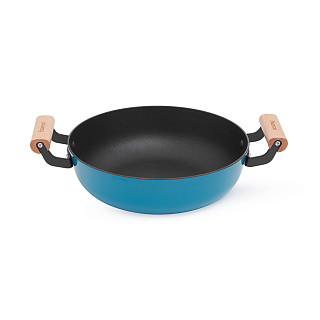 Shallow casserole SEAGREEN 28x8 cm / 4 LTR with glass lid (enamelled lightweight cast iron with non-stick coating)