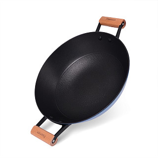 Wok panna SEAGREEN 32x9,2 cm / 5L ar stikla vāku (vieglināts emaljēts čuguns ar pārklājumu)