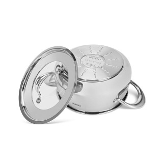 Katls ABSOLUTE PRO 20x10 cm / 3,2L ar stikla vāku (nerūsējošais tērauds)