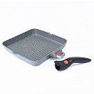 Square grill pan LA GRANITE 28x4.5 cm with detachable handle and THERMIC point with induction bottom (aluminium with non-stick coating)