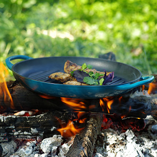 Grillpanna apaļa 30x4,0 сm ar diviem rokturiem (emaljēts čuguns)