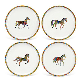 Set of 4 plates HORSE 20 cm (new bone china)