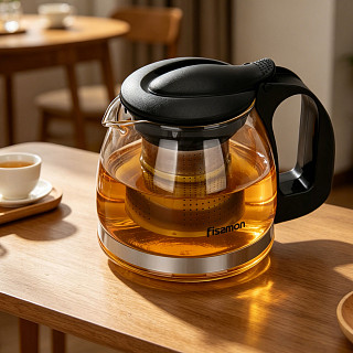 Tējkanna 700 ml ar tērauda filtru (karstumizturīgs stikls)