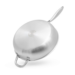Deep frying pan AETERNUM 28х7.5 cm with glass lid (stainless steel)