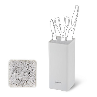 Kitchen knife organizer 10x10x22cm, square shaped, WHITE (plastic)