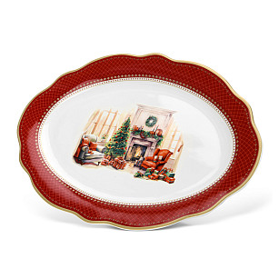 Oval plate CHRISTMAS EVE 35x25 cm (new bone china), art. 16031
