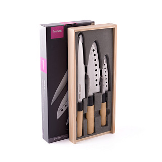 3 pc knife set KATANA 8"slicer/ 6.6"santoku/ 5"utility (3Cr13 steel)