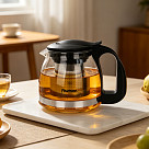Tējkanna 700 ml ar tērauda filtru (karstumizturīgs stikls)