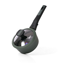 Prikaistuvis BRILLIANT 16x7,5 cm /1,3 L su nuimama rankena ir stikliniu dangčiu [aliuminis su nelimpančia danga]