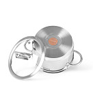 Stockpot BENJAMIN 18x10 cm / 2.5 LTR with glass lid (stainless steel)