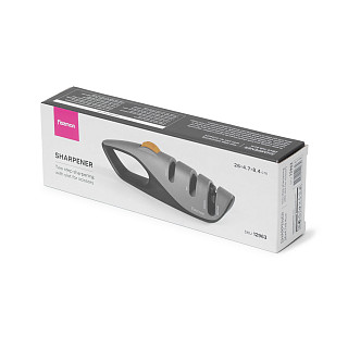 Peilių galąstuvas su dviejų etapų galandimu 26x4,7x8,4 cm su žirklių galandimo anga (karbido ir deimantiniai akmenys)