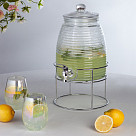 Dzērienu trauks ar dozatoru 5L ar statīvu (stikls)