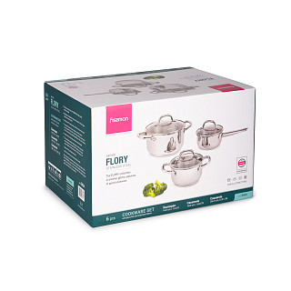 Cookware set FLORY 6 pr. with glass lids