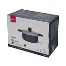 Stockpot Luxuria 24x12 cm / 4.5 LTR with glass lid with induction bottom (aluminium with non-stick coating)