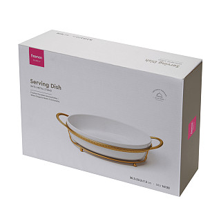 Servēšanas trauks uz metāla statīva 36,2x23,2x7,3 cm  (porcelāns)