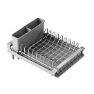 Dish drying rack 20x46.5 cm (stainless steel, plastic)