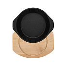 Cast iron frying pan 19 cm on a wooden stand