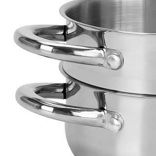 Puodas GULLIVER 14x7 сm / 1,1 l su įdėklu-dvigubu dugnu (nerūdijantis plienas)