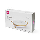 Serving dish 35.7x19.3х6.8 cm with metal stand (porcelain)