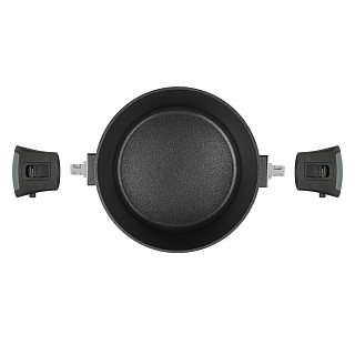 Puodas BRILLIANT 24x12cm /4,5 L su nuimamom rankenom ir stikliniu dangčiu [aliuminis su nelimpančia danga]