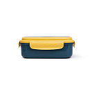 Lunch box with 3 compartments 21.5x15x8 cm / 1100 ml, yellow (plastic), art. 16740