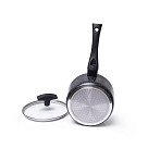 Ковш FIORE 16x8,5см / 1,45 л со стеклянной крышкой (алюминий)