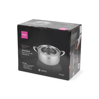 Saute pan ABSOLUTE PRO 26x7,5 cm / 3.9 LTR with glass lid (stainless steel)