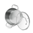 Katls PLATINO 24x13,5 cm / 5,7 l ar stikla vāku (nerūsējošais tērauds)