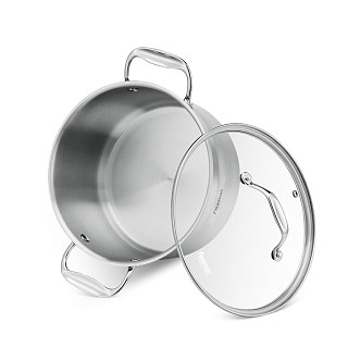 Katls PLATINO 24x13,5 cm / 5,7 l ar stikla vāku (nerūsējošais tērauds)