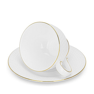 Set of cups NOEMI 200 ml x 2 pcs. with saucers (New bone china)