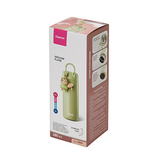 Double wall vacuum flask 380 ml green (stainless steel), art. 9860