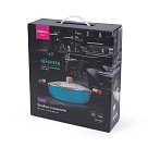 Shallow casserole SEAGREEN 28x8 cm / 4 LTR with glass lid (enamelled lightweight cast iron with non-stick coating)