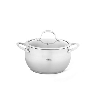 Puodas CASSIA 22x13 cm / 4,7 l su stikliniu dangčiu (nerūdijantis plienas)