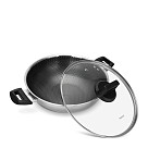 Wok panna IRON CHEF 28x8,5cm / 3,54l (nerūsējošais tērauds ar nepiedegošu pārklājumu)