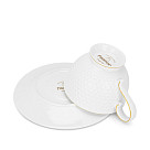 Kafijas tasīšu komplekts NOEMI 200 ml x 2 gab. ar apakštasītēm (kaula porcelāns)