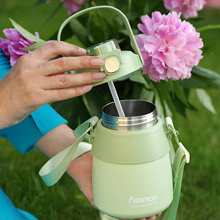 Double wall vacuum flask 800 ml green (stainless steel), art. 9863