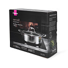 Seklais katls HERITAGE PRO 28x9 cm / 5,5 L ar stikla vāku (nerūsējošais tērauds ar pretpiedeguma pārklājumu)