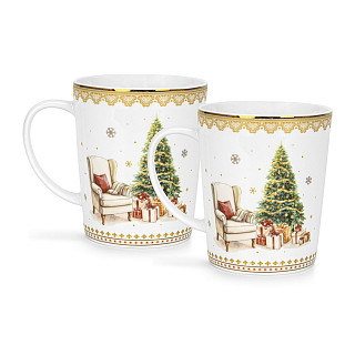 Puodelių rinkinys CHRISTMAS EVE 380 ml, 2 vnt. (plonasis kaulinis porcelianas)