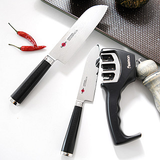 5.5" Santoku knife MUSASHI 14 cm (steel DAMASCUS)