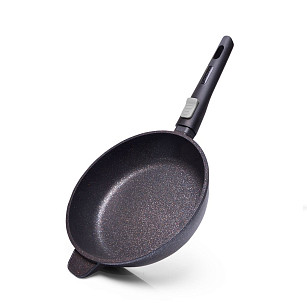Deep frying pan REBUSTO 24x6.5 cm with detachable handle with induction bottom (aluminium with non-stick coating)