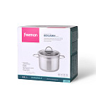 Stockpot BENJAMIN 24x14 cm / 6.3 LTR with glass lid (stainless steel)