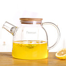 Tējkanna 800ml ar tērauda filtru un bambusa vāku