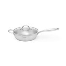Deep frying pan AETERNUM 24х7 cm with glass lid (stainless steel)