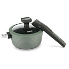 Katliņš ar garo rokturi BRILLIANT 16x7,5 cm/1300 ml ar noņemamu rokturi un stikla vāku (alumīnij)