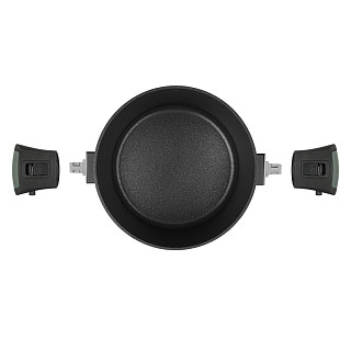 Stockpot BRILLIANT 20x10 cm / 2.6 LTR with detachable handles and glass lid (aluminum with non-stick coating)