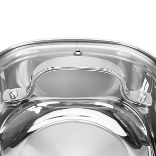 Ковш EXCLUSIVE PRO 16x8 см / 1,5 л со стеклянной крышкой (нерж. сталь)