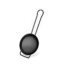 Strainer with handle 12 cm (black), art. 8440